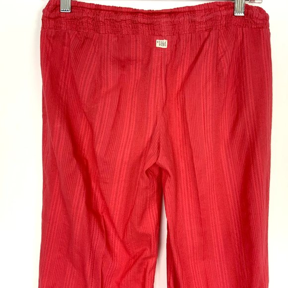 Billabong Coral Red Cotton Elastic Waist Beach Vacation Pants Small - Picture 5 of 16